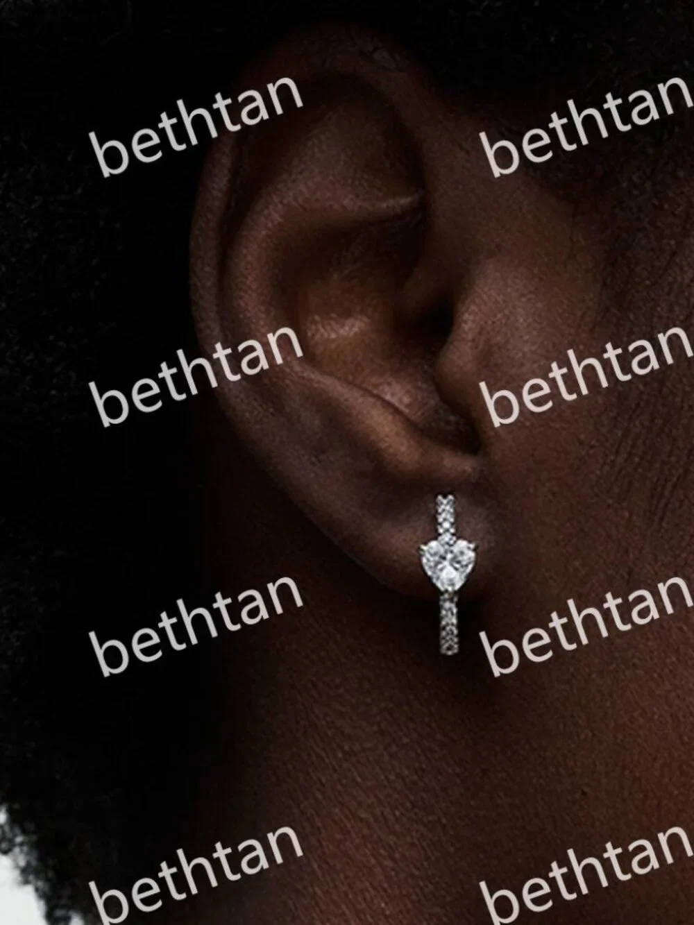 Sparkling Heart Hoop Earrings